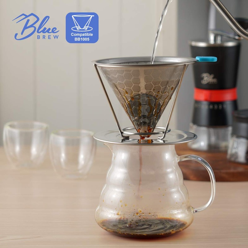 Blue Brew Clear Glass Range Coffee Server for Pour Over