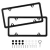 QUANQIUFEI 2 Pack Black License Plate Frames, Stainless Steel License