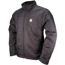 Flight Outfitters Men's Airfoil Durable Water-Resistant Lightweight Packable Insulated Outdoor Jacket w/Fleece-Lined Collar, Black, Large