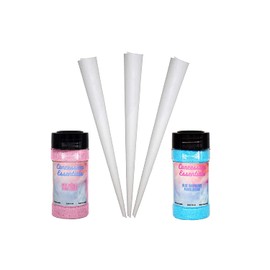 Perfectware 16oz Jars of Cotton Candy Floss Sugar with 100ct Cotton Candy Cones Included -(1 of Each Flavor 32oz's Total)