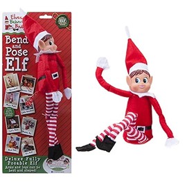 Elves Behavin Badly dqv131xx lves Behavin Badly 12" Bendable Poseable Elf with Vinyl Head, Red