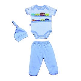 Newborn Baby Starter Set Starter Box Short Sleeve Clothing Set 100% Natural Cotton First Equipment Boys Gift Set 3 Pieces