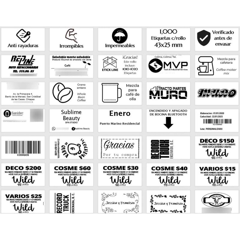 Etiquetas Impresas Personalizadas Plastificadas Industriales
