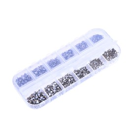 Operitacx Nail Jewels for Nail Art 10 Colors 3360pcs Flat Back Glass Beads Sturdy DIY Beading Kits