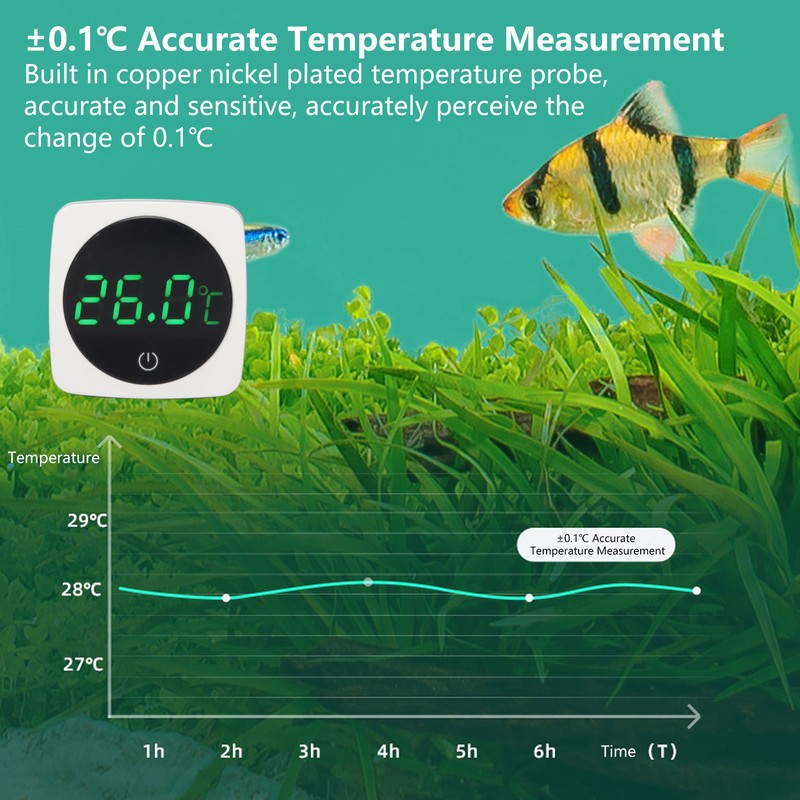 Fish Tank Thermometer High Accuracy Mini Digital Aquarium Thermometer with