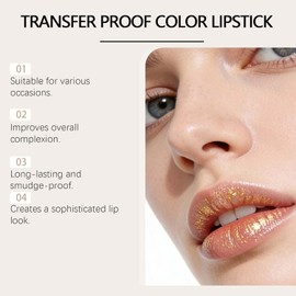Labial Ajustable por pH que Cambia de Color, Larga Duración 24H, Fórmula Hidratante y Nutritiva, Acabado Brillante, para Mujeres Maduras (2 PCS)
