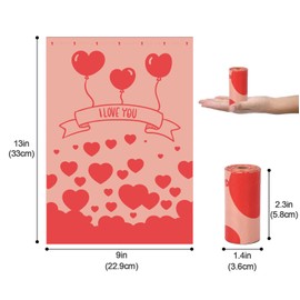 Biodegradable Poop Bags with Pull-Ring Dispenser - 5 Fresh Scents, Large 9x13 Inch Plant-Based Bags, Leakproof & Easy Tear (Rose Scent, Red, 240 Count, 16 Rolls)