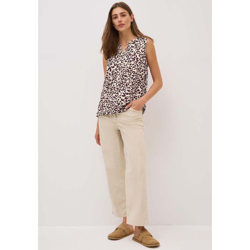 Cecil Women's Patterned Blouse Top, Mulberry Red