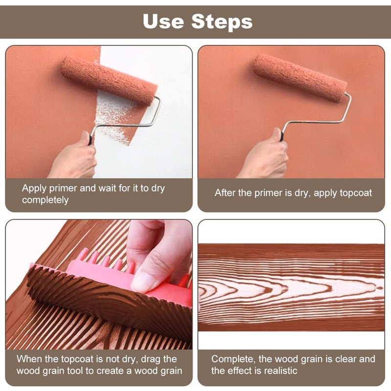 SLTAXAR Wood Grain Printing Tools STAXAR 2 Pieces Wood Grain