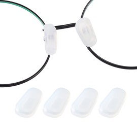 Gdnmpat Eyeglass Nose Pad Covers, Slip-on Silicone Nose Pad for Glasses, Anti-Slip Eyewear Protective Covers Nose Bridge Pads, Soft Eyeglass Repair Kit with Nose Piece Pads(White,10 Pairs M Size)