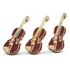 3-Piece Light Brown String Violin Fiddle Musician Lapel or Hat