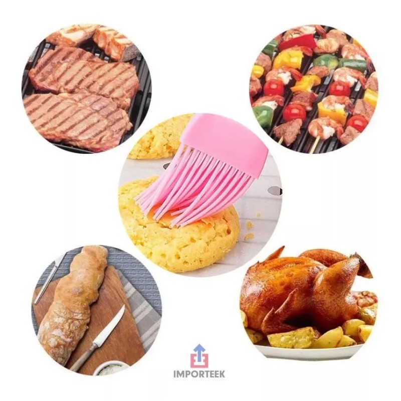 Importeek Brocha Silicon Reposteria Cocina Marinar Hornear Untar Pan