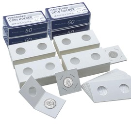 200 PCS Premium Cardboard Coin Flips 2 x 2 inch Coin Collection Supplies for Quarter, Mylar Coin Flips Coin Holders for Collectors (Quarter Coin Flips)