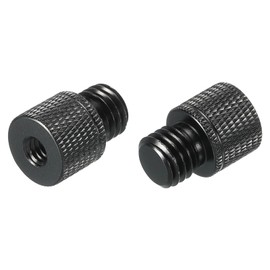 sourcing map 2 Pack Microphone Stand Adapter 1/4 Female x M12 Male Camera Screw Black