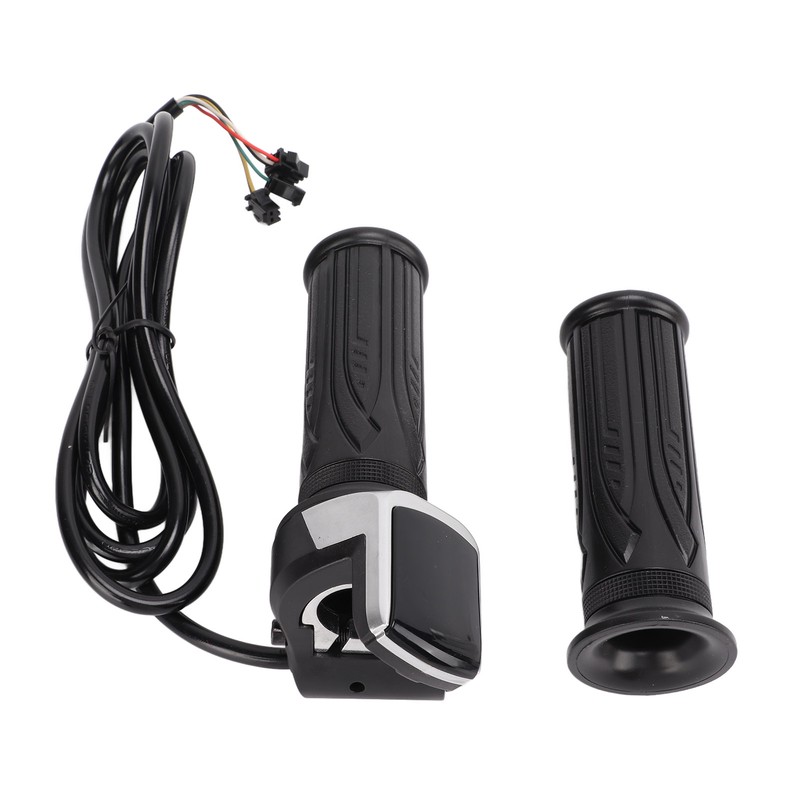 1 Pair Handlebar Throttle Grip Universal LED Display Wire Twist