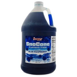 Snappy Blue Raspberry Sno Cone Syrup, 1 Gallon - Ready-to-Use Shaved Ice & Snow Cone Flavoring, Professional Grade Syrup for Sno Cone Machines, 14 Flavor Options