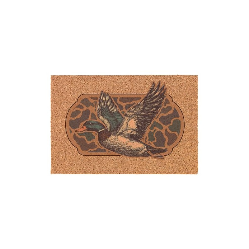 Welcome Doormat Coco Coir Door Mat Gift Camo Flying Mallard