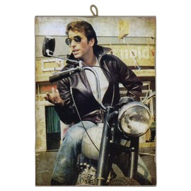 KUSTOM ART Picture Vintage Style Fonzie (Herny Winkler) by Happy Days Collectible Print on Wood - Gift Idea
