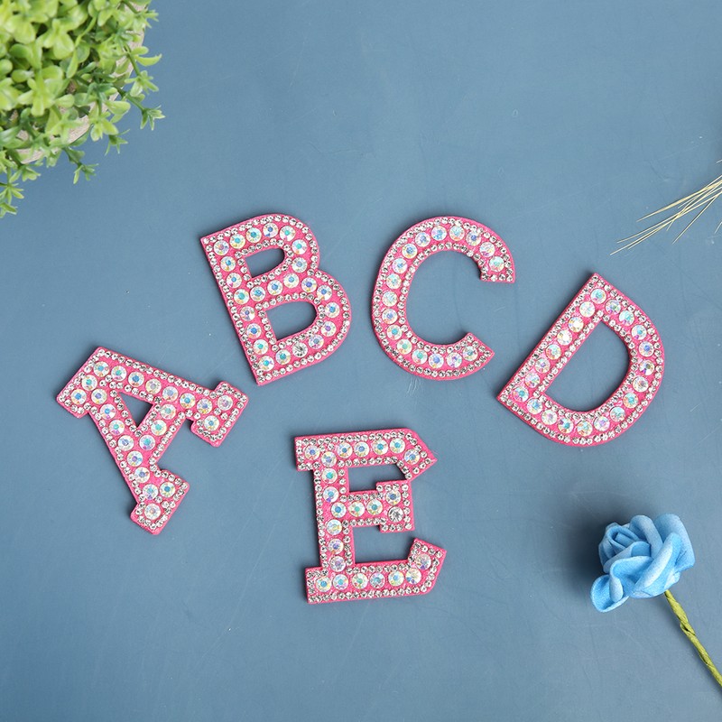 A Z 26 English Letters Garment Applique Patches Stickers Rhinestones