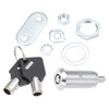 sourcing map Cylinder Zinc Alloy Chrome End Tubes Cam Lock