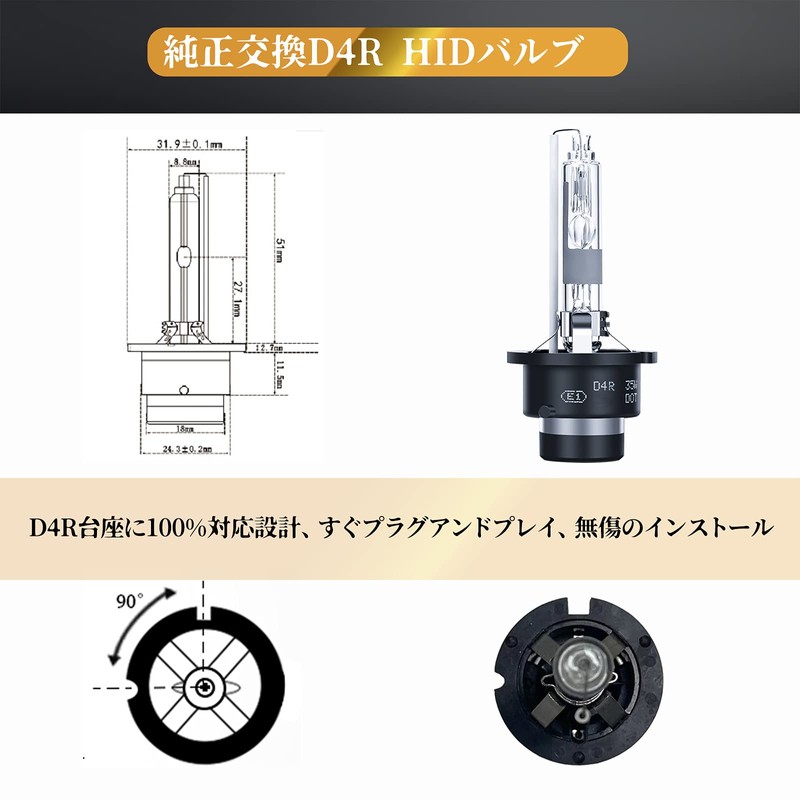 LTONXEN D4R HID Bulbs Instant Start HID Bulbs Vehicle Inspection