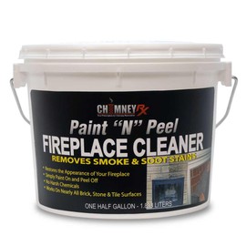 CHIMNEYRX 300467 Paint N Peel Fireplace Cleaner – Removes Smoke & Soot Stains from Brick, Tile, & Stone Surfaces Around Fireplace Fronts & Hearths – Water-Based, & Easy Peel-Off, 1/2 Gallon