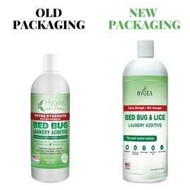 Hygea Natural Lice & Bed Bug Extra Strength Laundry Additive - Environmentally Responsible, Odorless & Stain-Free Liquid Laundry Treatment - Safe for Children & Pets - Any Water Temperature (32 oz)