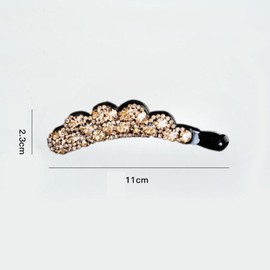 EZ PEACH Banana Clip, Easy Hair, Sparkling and Shine, Large, Simple, Hair Accessory, Hair Accessory, Adult, Elegant, Hair Accessory (Gold)
