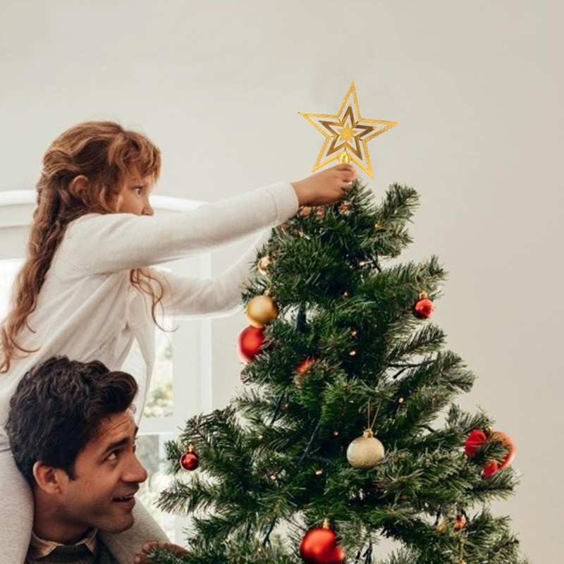 Christmas Tree Topper Glitter Star, Christmas Tree Topper Star Decoration,