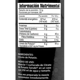 Citrato De Potasio 600 G Sabor Natural Sanabi                                                                                                         