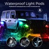 icicar 10 Pods Aluminum LED Rock Lights, APP Control Dual