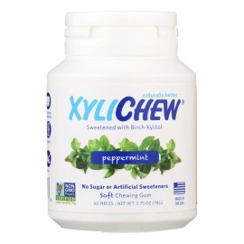 UD_Xylichew Sugar-Free Peppermint Chewing Gum 60 Piece Jar Per Case of 4 with Watermelon Cube Patterns OEM Services Available
