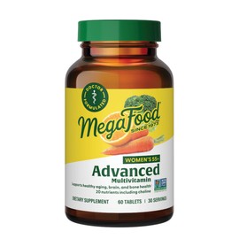 MegaFood Women's 55+ Advanced Multivitamin for Women - Doctor-Formulated with Choline, Vitamin D3, Vitamin B12, Biotin - Plus Real Food - Optimal Aging, - Vegetarian - 60 Tabs (30 Servings)
