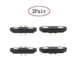 2 Pair Magnetic Pogo Pin Connector, 2P/3P/4P/5P 12V 1A Magnetic Pogopin Connector Male+Female 2.5MM Through Holes Spring Loaded Magnetic Pogopin Connectors DC Power Connector (2Pin)