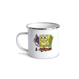 Pocillo/Taza de Peltre BOB ESPONJA Y PATRICIO SHELL PHONE 10oz (300ml), Pewter Cup SPONGEBOB, No se despinta, Perfecta para la Oficina o Regalo