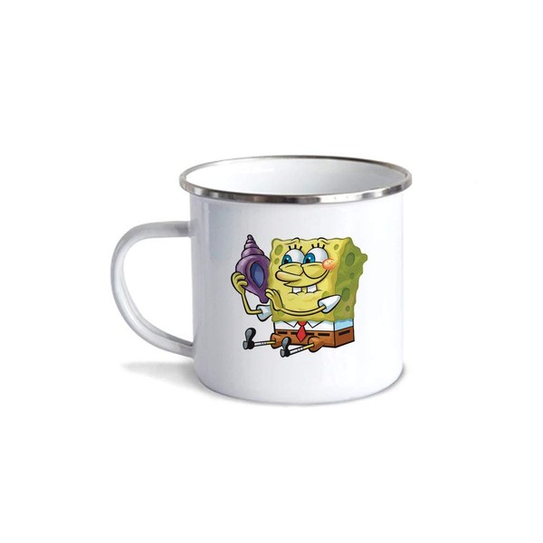 Pocillo/Taza de Peltre BOB ESPONJA Y PATRICIO SHELL PHONE 10oz