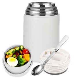 28oz Thermo Food Container with Folding Spoon,304 Stainless Steel Bento Lunch Box 850ml Insulated Lunch Container Leak Proof Soup Container for Outdoors Indoors Office Picnic