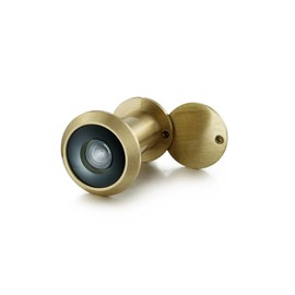 TOGU TG3016YG-SC UL Listed Solid Brass HD Glass Lens 220-degree Door Viewer Peephole with Heavy Duty Privacy Cover for 1-3/8" to 2-1/6" Doors, Satin Gold Finish
