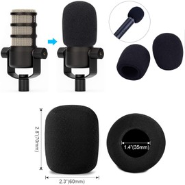 6 PCS Microphone Windscreen Black Foam Handheld Cover, Mic Covers for SM58, E835 by Swagwert