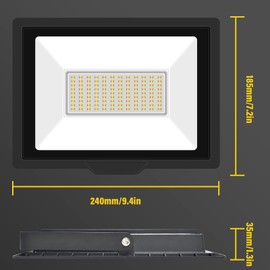 RIGIDON LED Outdoor Spotlight 75 W 7500 LM LED Headlight 4000 K Warm White IP66 Waterproof Outdoor Spotlight for Garden, Garage, Parking, Place and Dock