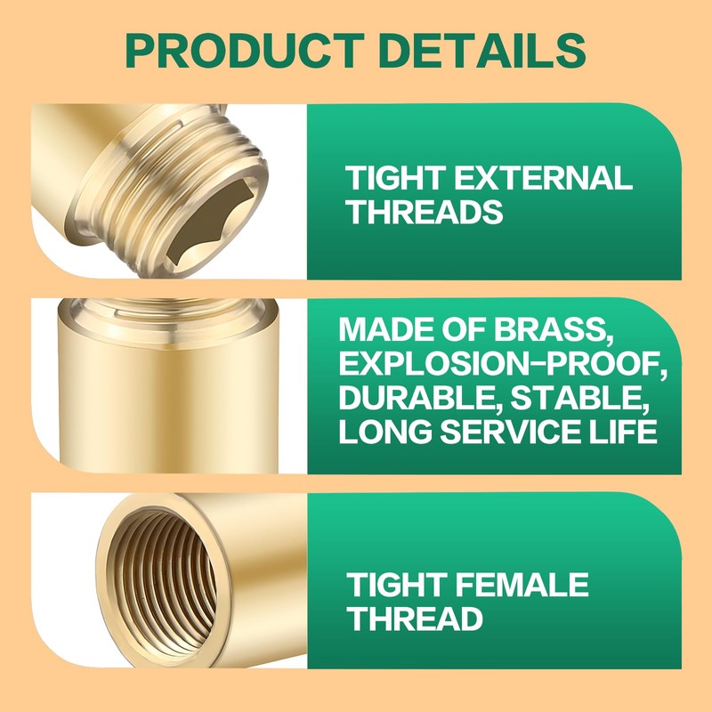 Tap Extension 1/2 Inch 50 mm Pack of 2 Brass
