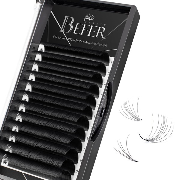 Befer Beauty Volume Lash Extensions 0.07D, Mix-15-20mm Eyelash Extension Matte