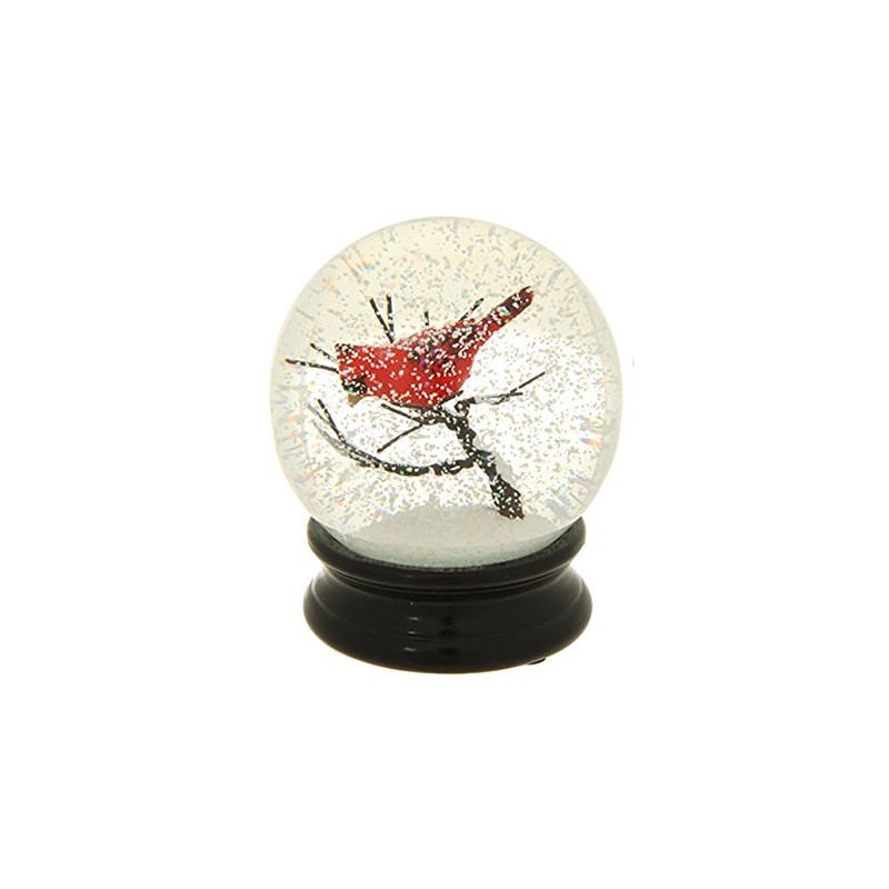 Winter Snow Globe by RAZ Imports: 4.5 Inch Cardinal Snow