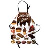 Lunarable Retro Apron, Chocolate Lover Theme Sweets Creamy Cakes Deserts