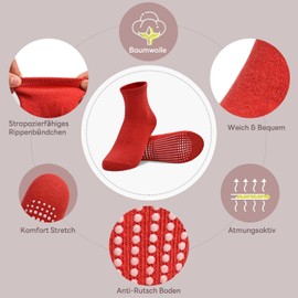 ARERWA Children's Non-Slip Socks 6 Pairs Non-Slip Crew Socks for 1-7 Years Girls Boys Children, 02 bright six colours