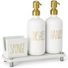 Cisily Kitchen Soap Dispenser Set Comes with Ceramics Sponge Holder,