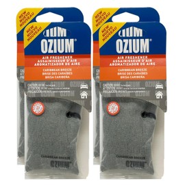 Ozium Scented Sachet Car Air Fresheners and Odor Eliminator for Car, Home Closets, Shoes, and Suitcases (Caribbean Breeze, 4 Packs)