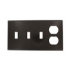 Leviton 4-Gang 3-Toggle 1-Duplex Device Combination Wallplate, Standard Size, P38,