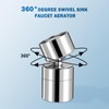 Hibbent Metal Faucet Aerator, 360-Degree Swivel Metal Kitchen Sink Aerator,