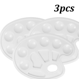 pson 3PCS 9" Paint Tray Palette Set, Ellipsoid Artist Plastic Mixing Palettes, Plastic Washable Paint Trays Paint Holder for Art Supplies, School Project, Craft